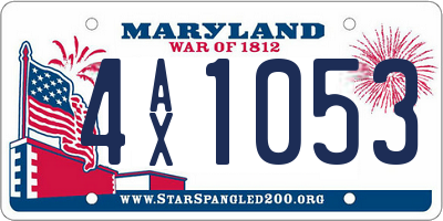 MD license plate 4AX1053