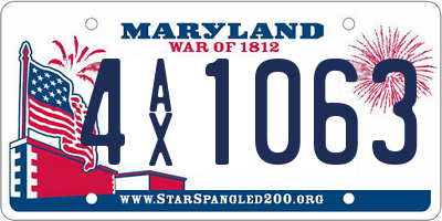 MD license plate 4AX1063