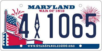 MD license plate 4AX1065