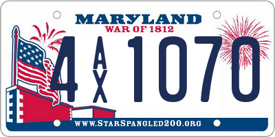 MD license plate 4AX1070