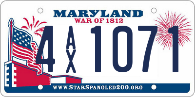 MD license plate 4AX1071