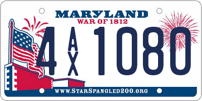 MD license plate 4AX1080