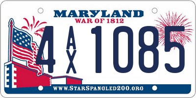 MD license plate 4AX1085