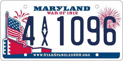 MD license plate 4AX1096