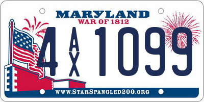 MD license plate 4AX1099