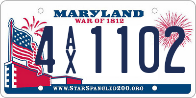 MD license plate 4AX1102