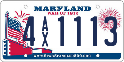 MD license plate 4AX1113