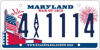 MD license plate 4AX1114