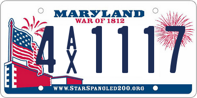 MD license plate 4AX1117