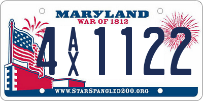 MD license plate 4AX1122