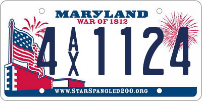 MD license plate 4AX1124