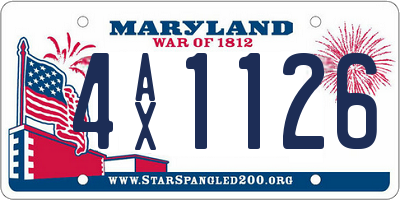 MD license plate 4AX1126