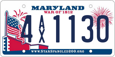 MD license plate 4AX1130