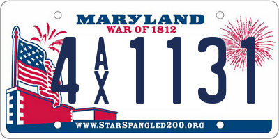 MD license plate 4AX1131
