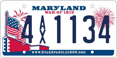 MD license plate 4AX1134