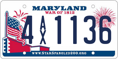 MD license plate 4AX1136