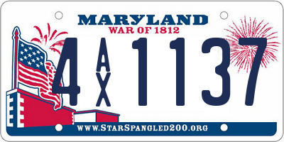 MD license plate 4AX1137