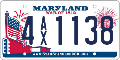 MD license plate 4AX1138