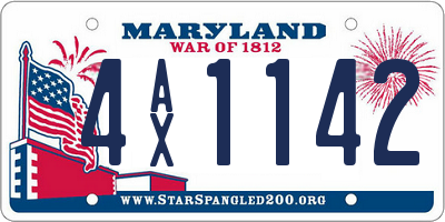 MD license plate 4AX1142