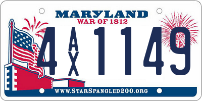 MD license plate 4AX1149