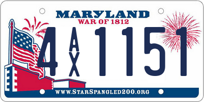 MD license plate 4AX1151