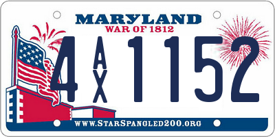 MD license plate 4AX1152