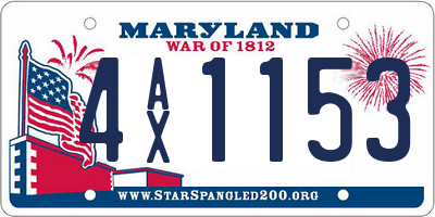 MD license plate 4AX1153