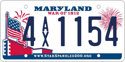 MD license plate 4AX1154