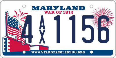 MD license plate 4AX1156