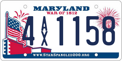 MD license plate 4AX1158
