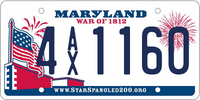 MD license plate 4AX1160