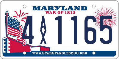 MD license plate 4AX1165