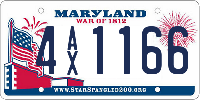 MD license plate 4AX1166