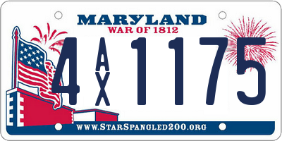 MD license plate 4AX1175