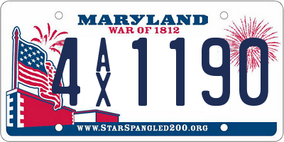MD license plate 4AX1190