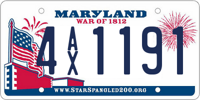 MD license plate 4AX1191