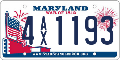 MD license plate 4AX1193