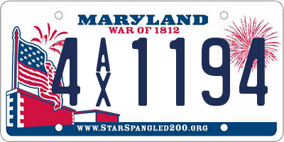 MD license plate 4AX1194