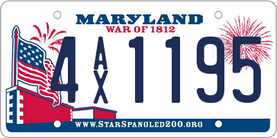 MD license plate 4AX1195