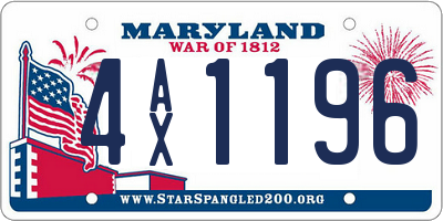 MD license plate 4AX1196
