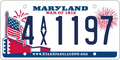 MD license plate 4AX1197