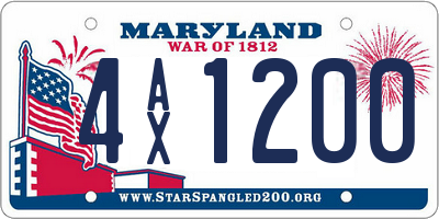 MD license plate 4AX1200