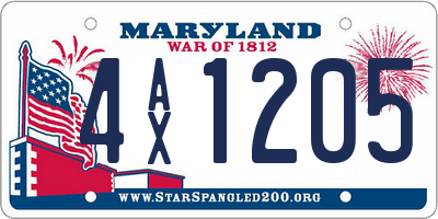 MD license plate 4AX1205