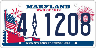 MD license plate 4AX1208