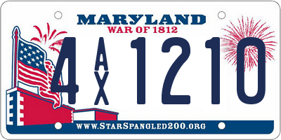 MD license plate 4AX1210