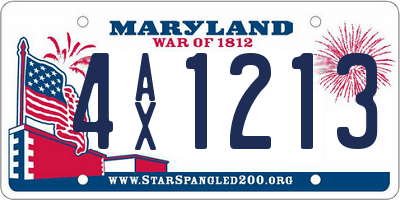 MD license plate 4AX1213