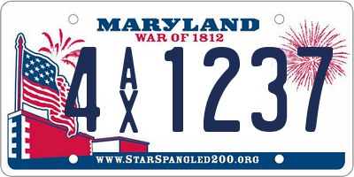 MD license plate 4AX1237