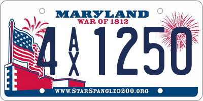 MD license plate 4AX1250