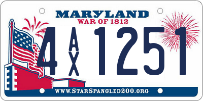 MD license plate 4AX1251