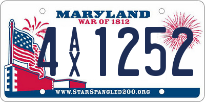 MD license plate 4AX1252